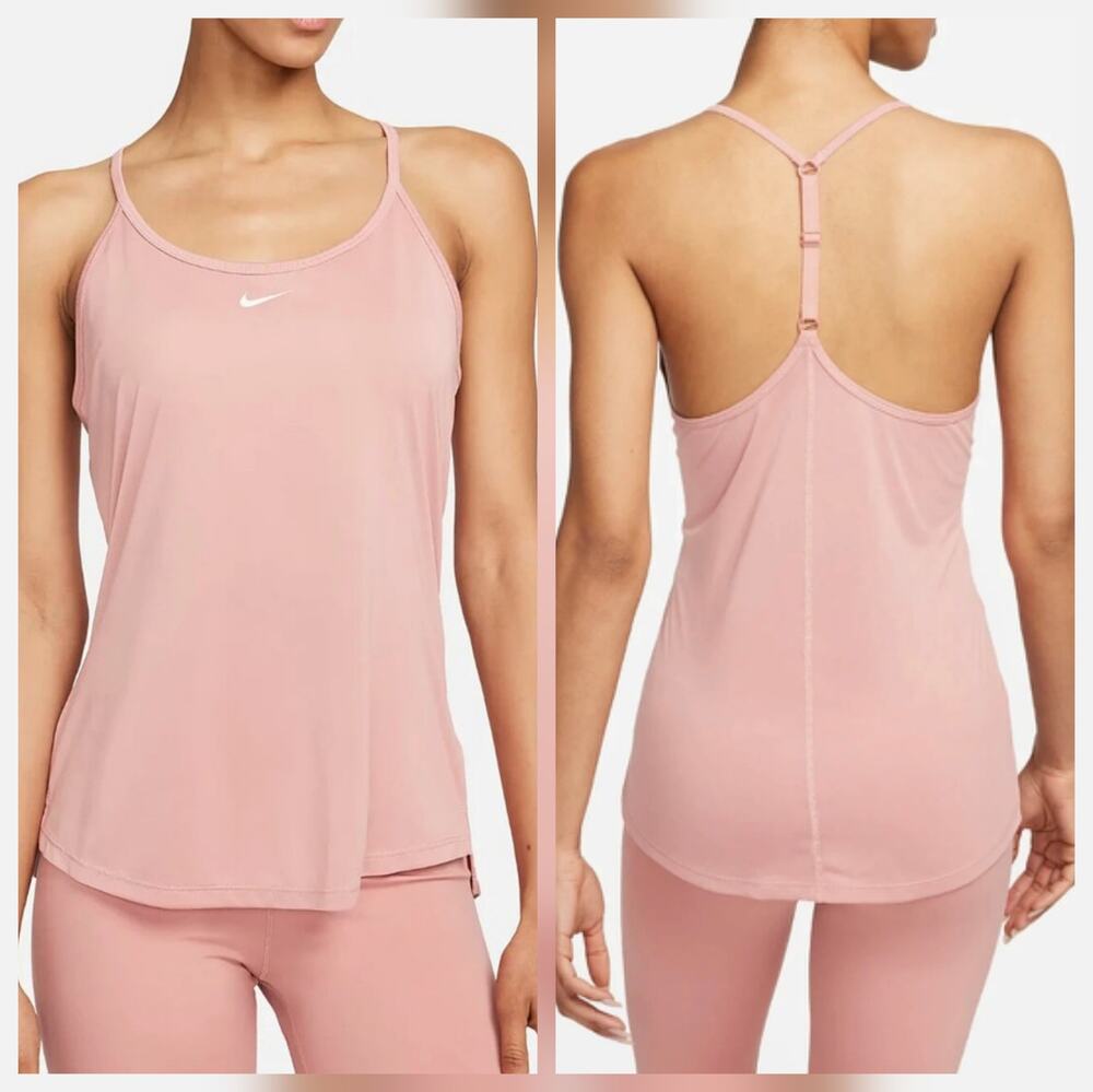Nike Women's Dri-Fit One Elastika Standard Fit Tank Top | Pink Size L NWT